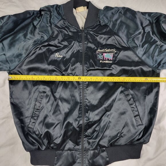 Vintage Hartwell Mens 2XL Black Jacket Stuart Andersons The Square Cow Funbar - Picture 8 of 11